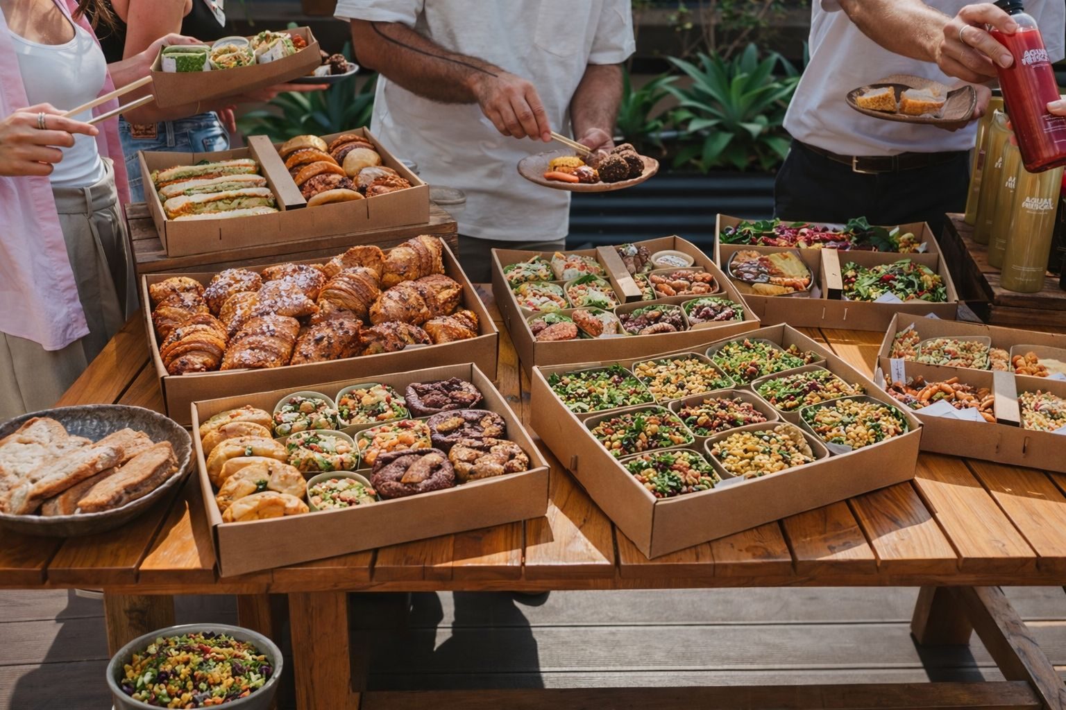 Grain & Grind catering spread at an event